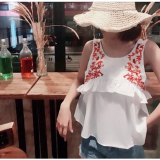 เสื้อกล้ามงานปัก ระบายอก