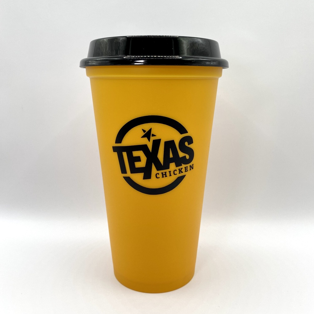 แก้วtexas แก้วน้ำ Texas Chicken Reusable Cup แก้ว coca cola สี Hign Noon สีเหลือง เท็กซัส ชิกเก้น 16 Oz.