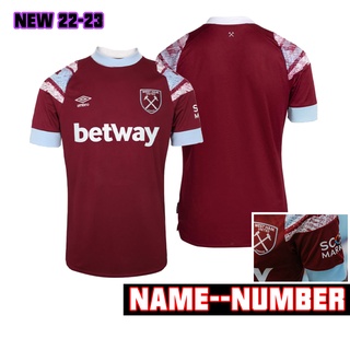 เสื้อกีฬาแขนสั้น ลายทีมชาติฟุตบอล West Ham United 22-23 ชุดเหย้า