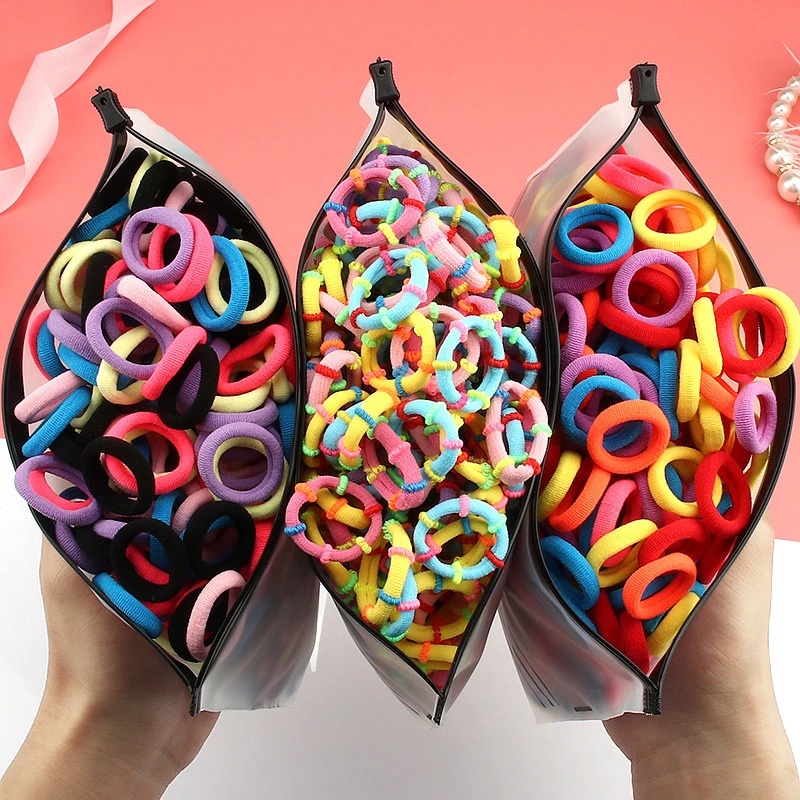 ชุดยางรัดผม แบบยืดหยุ่น สําหรับเด็กผู้หญิง จํานวน 50 ชิ้น 100 ชิ้น