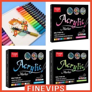 12/24/36 Colors Acrylic Paint Marker Pens Set for Painting Card Making