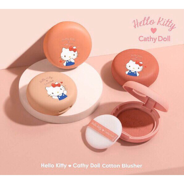 Sale ‼️ Hello Kitty Cathy Doll Cotton Shine Blusher 6.5g เฮลโลคิตตี้ เคที่ดอลล์ บลัชออน