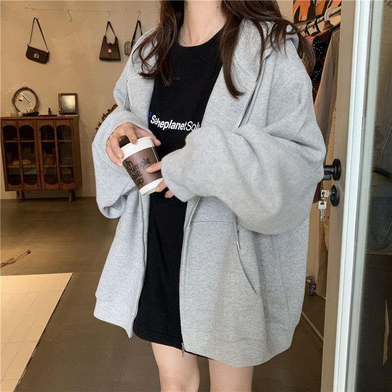 Mouse Rabbit  101  *สินค้ามีพร้อมส่ง*  เสื้อฮู้ด เสื้อนอก  สีเทา  และ  สีดำ  ความหนาปานกลาง
