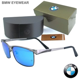 Polarized แว่นกันแดด แฟชั่น รุ่น BMW B 735 C-6 สีเทา เลนส์ปรอทฟ้า แว่นตา ทรงสปอร์ต วัสดุ Stainless (เลนส์โพลาไรซ์)