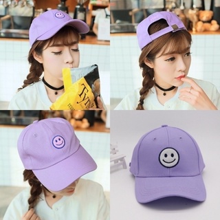 Cap_smile หมวกแฟชั่นสไตล์เกาหลี ลายปัก Hat ราคาถูก พร้อมส่ง