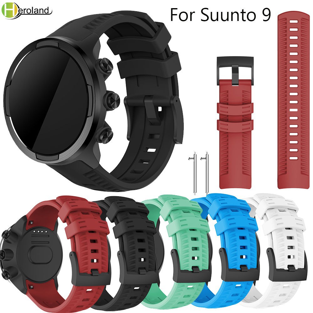 24 มม.สายนาฬิกาข้อมือซิลิโคนสำหรับ Suunto 9 / D5 /Suunto 9 Brao / sport baro /spartan sport wrist hr