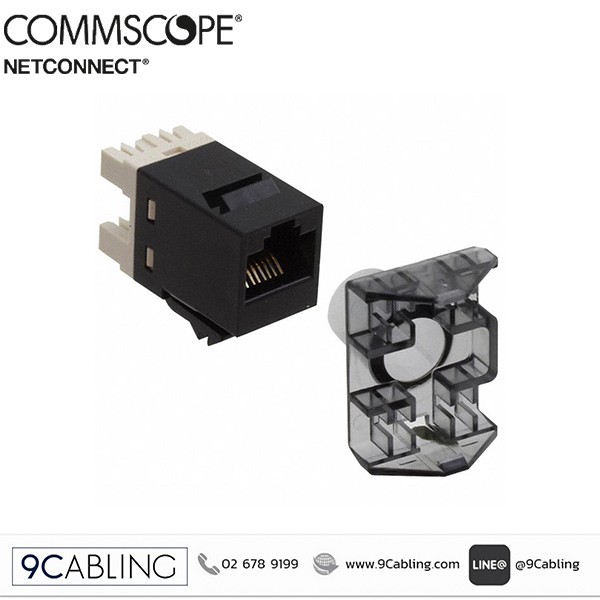 [พร้อมส่ง/NetConnect] : Commscope NetConnect 1375055-2 - RJ45 Modular Jack Cat6, SL Series, Black