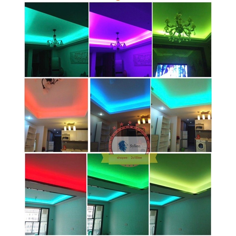 RGBแถบไฟเปลี่ยนสีและหรี่แสงได้พร้อมรีโมทคอนโทรล ใช้ได้กับห้องนอนกลางแจ้งหลายห้อง - รูปที่ 2
