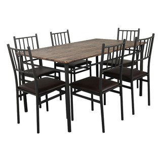 Dining table set DINING SET FURDINI HARRY DARK OAK Dining room furniture Home &amp; Furniture ชุดโต๊ะทานข้าว ชุดโต๊ะอาหาร 6