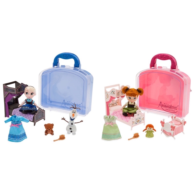 มือ 2 สภาพใหม่ Frozen anna &amp; elsa Disney Store Princess Mini Animator Doll Playset &amp; Accessories