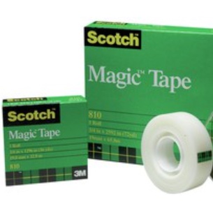 เทปกาว เทปขุ่น 3M Scotch เบอร์ 810 แกน1" ความยาว 33 เมตร เท่ากับ 36 หลา