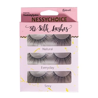 Nessychoice ขนตาปลอมขนไหม 3D silk lash (natural)