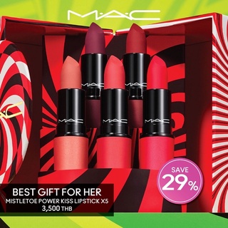 🎁 M.A.C Holiday ฉลากไทย/พร้อมส่ง เซท ลิปสติก รุ่นPowder kiss x5