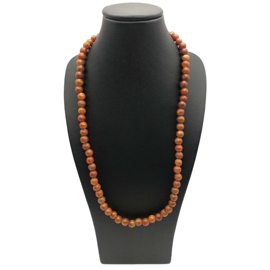 100% Natural Brown Jade Beaded Necklace / Top High Quality Brown Jade / Rare Stone / Brown Jade Neck