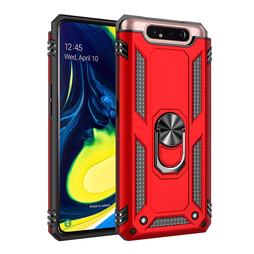 เคสสีสันสดใส Samsung Galaxy A80 ฝาครอบกันกระแทกที่วางแหวนนิ้วเคสโทรศัพท์พีซีแบบแข็งปลอกเกราะ – โปรปัง