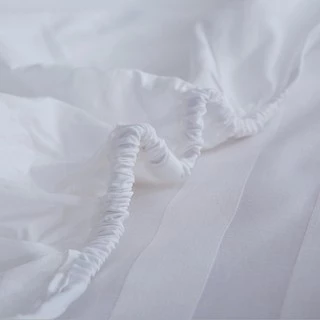 ผ้าปูที่นอน 6ฟุต 5ฟุต 3.5ฟุต cotton100% รัดมุม ลายริ้ว ทอ300เส้น เกรดโรงแรม