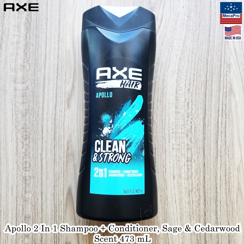 AXE® Apollo 2 In 1 Shampoo + Conditioner Sage & Cedarwood Scent 473 mL แชมพู + ครีมนวดผม แอ๊กซ์ กลิ่