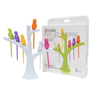 GetZhop ไม้จิ้มผลไม้ ไม้เสียบอาหารว่าง Birdie Fruit fork Wooden Spoon Sticks DIY รุ่น RB-218 - White