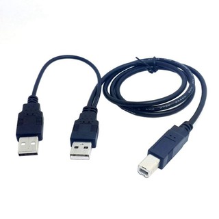 Dual USB 2.0 Male to Standard B Male Y สายเคเบิ้ล 80 ซม. สำหรับเครื่องพิมพ์