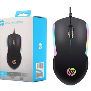 HP M160 เมาส์แบบมีสาย มีไฟ LED สำหรับคอมพิวเตอร์ โน้ตบุ๊ค