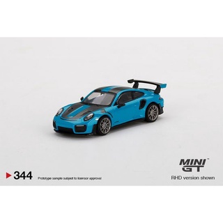 MiniGT No. 344-R Porsche 911(991) GT2 RS Weissach Package Miami Blue