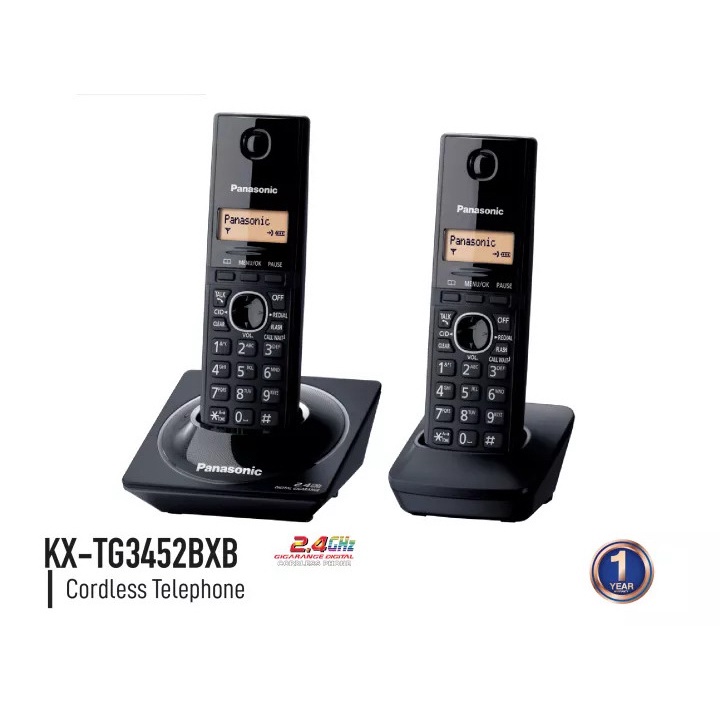 โทรศัพท์ไร้สาย PANASONIC KX-TG3452BX (ของแท้) รับประกันศูนย์ PANASONIC 1 ปี KX-TG3452