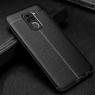 Xiaomi Redmi Note 9 Casing Soft TPU Case Xiomi Redmi Note9 Litchi Texture Shockproof Silicone Back Cover