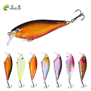 Hengjia 7 ชิ้น Minnow เหยื่อตกปลาปลอม 13.5กรัม/9ซม เหยื่อตกปลาพลาสติกแข็ง