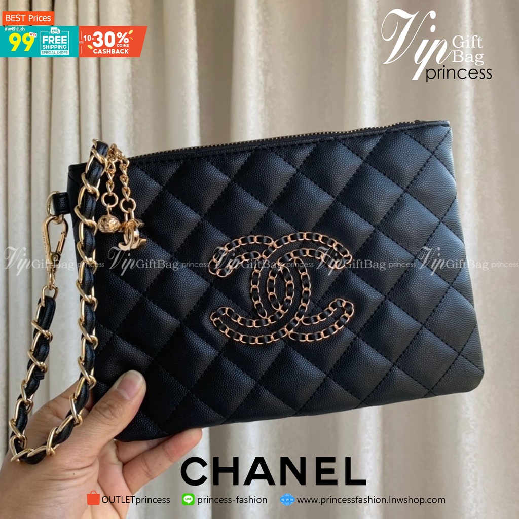 MEDIUM Chanel Clutch Bag VIP Gift With Purchase (GWP) กระเป๋าคลัชแบนหรือกระเป๋าสตางค์ GWP จาก Chanel Cosmetic Counter