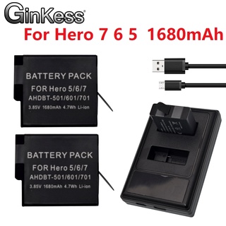 Upgraded to 1680mAh For GoPro Hero 7/6/5 Li-ion Battery Action Sports Camera Fast Charger For Go Pro Hero 7 6 5 Accessor