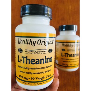 L-Theanine, AlphaWave® 100 mg 90 Veggie Capsules (Healthy Origins) ธีอะนีน Supports Relaxation, Calm Focus