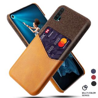 Huawei Nova 5T 4e 4 3 3i 3e Case Luxury Leather Fabric Card Slot Shockproof Business Wallet Cover