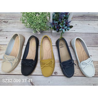 SZ82-009รองเท้าหนังแท้หน้าโบหยักไซส์36-41มี5สี