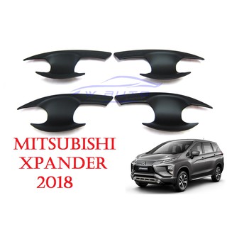 (4ชิ้น) ถาดรองมือเปิดประตู มิตซูบิชิ เอ็กแพนเดอร์ 2018-2022 MITSUBISHI XPANDER SUV ถ้วยรองมือเปิดประตู เบ้า สีดำด้าน