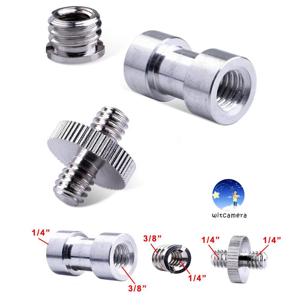 Professional Camera Accessories 3 in 1 Tripod Head Monopod Screw kit 1/4" 3/8" Photographic Studio Accessories
