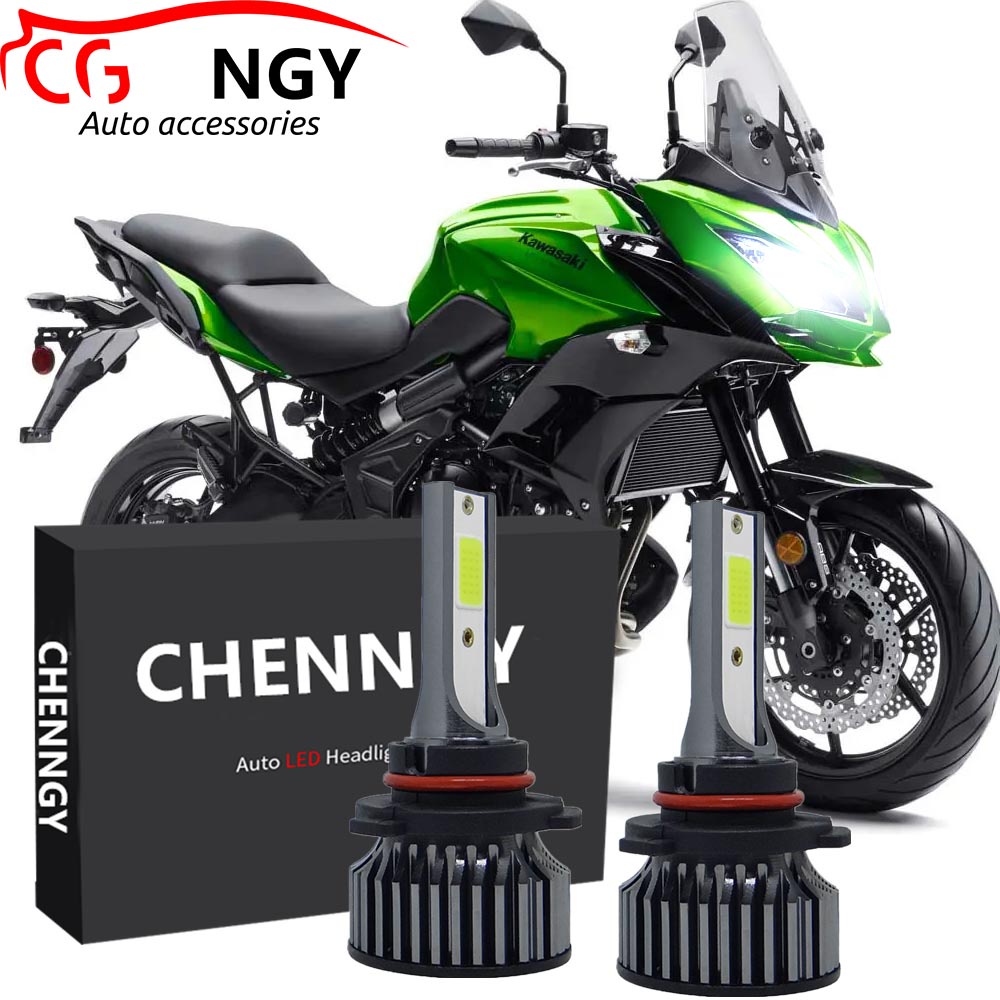 สําหรับ Kawasaki Versys 650 2008-2016 KLE650C KLE650A 6000K LED ด้านหน้า LED ไฟหน้าไฟหน้าหลอดไฟชุด (1 คู่)
