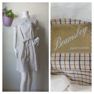 Beamsboy ชุดเดรสลายตาราง ผ้าไม่ยืด  กระดุมหน้า Size M รอบอก 38 นิ้วค่ะ