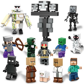 13Pcs Minecraft Blocks Figures Fit Building Characters World Mini My Series Lego
