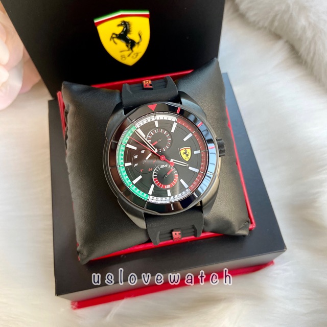 ⭐️ผ่อน0%~ส่งฟรีไม่ใช้Code นาฬิกาข้อมือ FERRARI  Scuderia Ferrari   Color: Black  Model: 830577