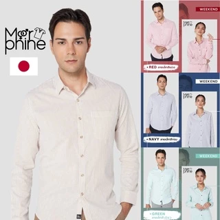 MORPHINE เสื้อเชิ้ตทำงานคอปกแขนยาวลายทาง(6สี) - รุ่น Weekend | เสื้อเชิ้ตผู้ชายลายริ้ว