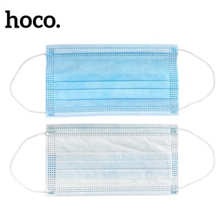 (1กล่องมี50ชิ้น) Hoco 3ชั้น Face Mask ผ้าปิดหน้าสำหรับผ้าโรเซฟสีฟ้า พร้อมสต็อก