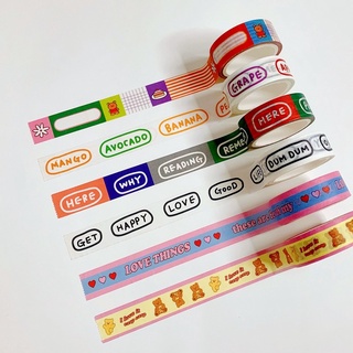 [ พร้อมส่ง🔥] เทปตกแต่ง washi เทปกระดาษ เทปสติ๊กเกอร์ลายการ์ตูน ตกแต่งไดอารี่ DIY ลายหมี ตกแต่งสมุด กระดาษโน๊ต โพสอิท