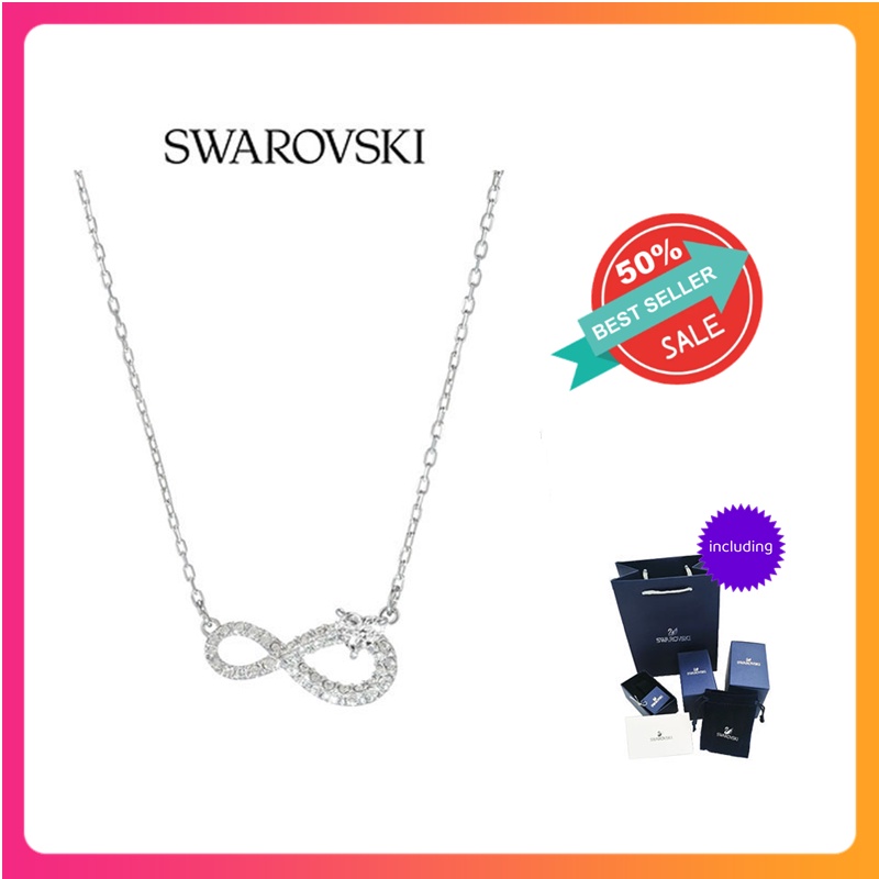 Swarovskiแท้ สร้อยคอผู้หญ สร้อยคอ SWAROVSKI INFINITY necklace สวาล๊อฟกี swarovski สร้อยคอแท้ สวารอฟส ของแท้ 100% ของขวัญ