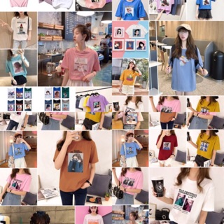 เสื้อยืดสไตล์เกาหลี แบบเยอะมาก เข้ามาดูก่อนได้น๊าา Free size อกได้ถึง 38 ค่ะ