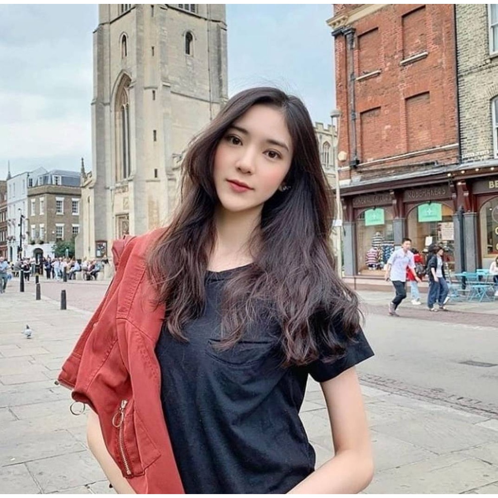 พร้อมส่งTOPSHOP เสื้อยืดคอกลมกระเป๋าเจาะ ผ้าสลาฟ ใส่สบายต้อนรับซัมเมอร์ งานป้าย