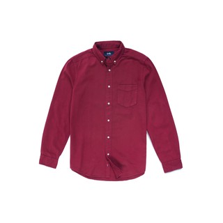 เสื้อเชิ้ตผู้ชาย แขนยาว สีน้ำตาลแดง SKELLY BROOKLYN LS CHAM MRN