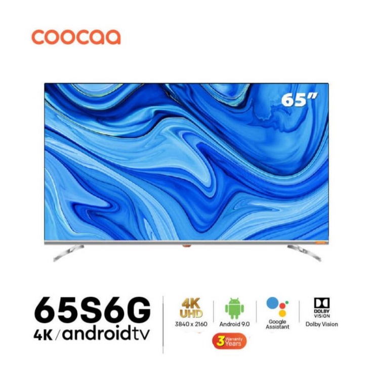 COOCAA ทีวี 65 นิ้ว Inch Smart TV LED 4K UHD โทรทัศน์ Android9.0 สมาร์ท ทีวี HDR 10 HDMI 65S6G