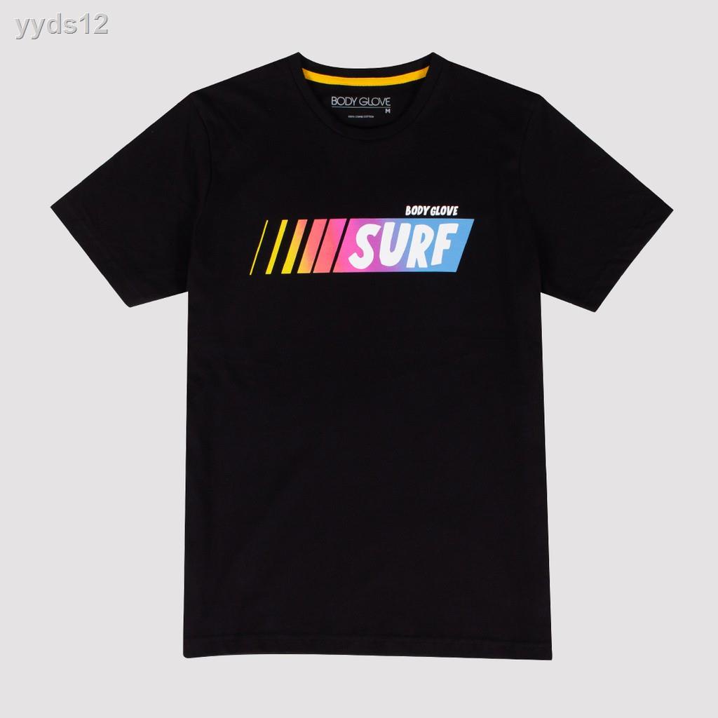 ☼✎BODY GLOVE Unisex Graphic Tee Cotton T-Shirt เสื้อยืด สีดำ-01