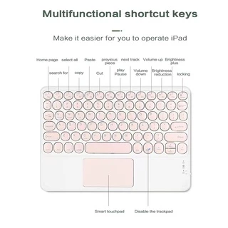คีย์บอร์ดไทย + ทัชแพด แป้นกลม ใช้ได้กับโทรศัพท์มือถือ ไดอาน่าแบน คอม Wireless Bluetooth keyboard