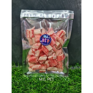 ปูอัดอบกรอบ Crab stick ปูอัดอบแห้ง ขนมสุนัข แมว แฮมสเตอร์ ชูการ์ กระรอก 15 กรัม (ปูอัด M.E.)